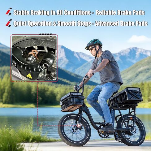 زوجان من وسادات فرامل الدراجة الإلكترونية لـ Rad Power RadCity 5 Plus/RadRover 6 Plus، Lectric XP Trike/3.0/4.0/XPeak/Xpress، Segway Ninbot GT1/GT2/Vanmoof S5/A5 SWFT Zip/BMX in Kuwait