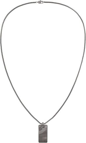 Calvin Klein Metallic Waves Dog Tag Necklace Collection for Men - Stainless Steel, Lobster Closure - Elegant Everyday Wear - Fashion Accessory, Gift for Him in Saudi Arabia