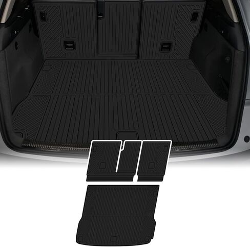 بطانة البضائع متوافقة مع 2018-2025 Audi Q5/SQ5 Trunk Mat Mat Procgo Process Protector (وليس PHEV) (حصيرة مسند الظهر+حصيرة جذع) in Kuwait