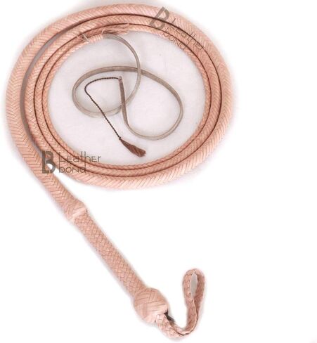 Bull Whip من 06 إلى 20 قدم 12 خيطًا من جلد الكنغر الطبيعي بلون أسمر طبيعي، جلد الفروسية، جلد مرن للبطن ومسند من الداخل، (8) in Kuwait