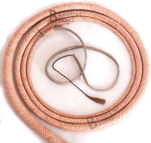 Bull Whip من 06 إلى 20 قدم 12 خيطًا من جلد الكنغر الطبيعي بلون أسمر طبيعي، جلد الفروسية، جلد مرن للبطن ومسند من الداخل، (8) in Kuwait