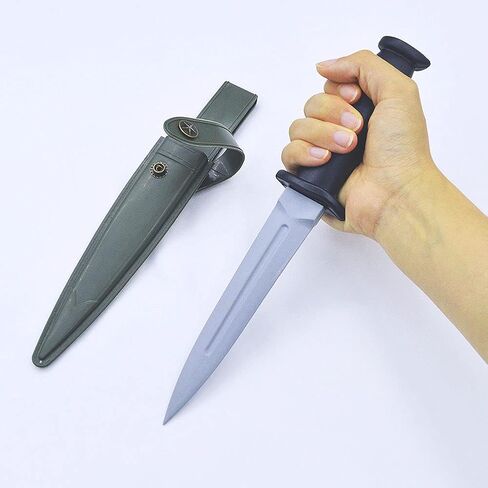 Zonzxcv سكين دعامة خنجر مطاطي آمن غير ضار مع غمد أخضر جيشي بطول 10.5 بوصة in Kuwait