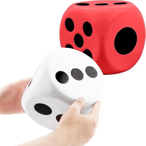 2 قطع 6 بوصات زهر الرغوة الكبيرة مجموعة الرغوة العملاقة النرد الناعم النقطة النزرة DICE TOY للعائلة التعليمية ألعاب الوالدين ألعاب اللوحة الليلي تزيين الحفلات (مجموعة الألوان 4) in Kuwait