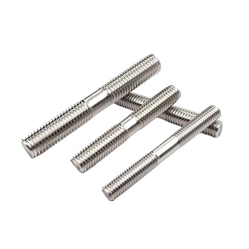 Double End Threaded Stud Screw Bolt A2 304 Stainless Steel Double End Thread Rod M3-M6 Headless Stud Bolts Screw Stick Dual Head Threaded Bar(60mm,M3 (10PCS)) in Saudi Arabia