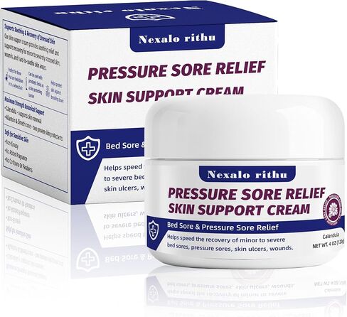 كريم قرح الفراش وكريم قرح الضغط مع الآذريون والصبار - عناية يومية لطيفة لقروح الفراش والقرح والجلد المتهيج، يوفر دعمًا مهدئًا، كريم علاج قرح السرير للاستخدام المنزلي والتمريضي in Kuwait
