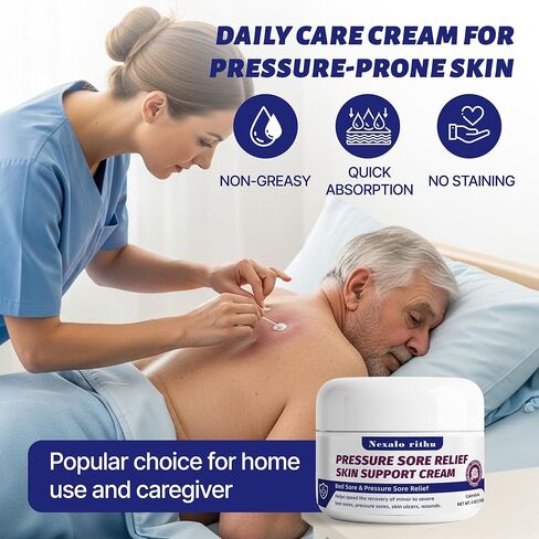 كريم قرح الفراش وكريم قرح الضغط مع الآذريون والصبار - عناية يومية لطيفة لقروح الفراش والقرح والجلد المتهيج، يوفر دعمًا مهدئًا، كريم علاج قرح السرير للاستخدام المنزلي والتمريضي in Kuwait