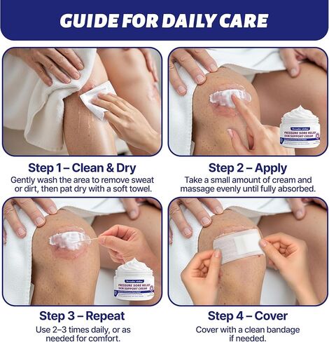 كريم قرح الفراش وكريم قرح الضغط مع الآذريون والصبار - عناية يومية لطيفة لقروح الفراش والقرح والجلد المتهيج، يوفر دعمًا مهدئًا، كريم علاج قرح السرير للاستخدام المنزلي والتمريضي in Kuwait