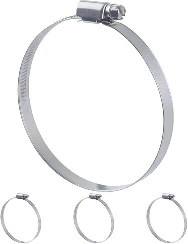 مجموعة من 4 مشابك خرطوم من الفولاذ المقاوم للصدأ من IndigoCase قابلة للتعديل من 2-3/4 بوصة إلى 3-1/2 بوصة (70-90 مم)، مشبك خرطوم عالي التحمل لخط حقن الوقود، والسباكة، والسيارات والتطبيقات الميكانيكية in Kuwait