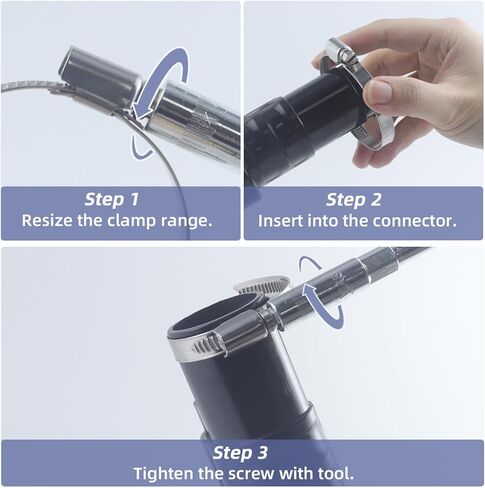 مجموعة من 4 مشابك خرطوم من الفولاذ المقاوم للصدأ من IndigoCase قابلة للتعديل من 2-3/4 بوصة إلى 3-1/2 بوصة (70-90 مم)، مشبك خرطوم عالي التحمل لخط حقن الوقود، والسباكة، والسيارات والتطبيقات الميكانيكية in Kuwait