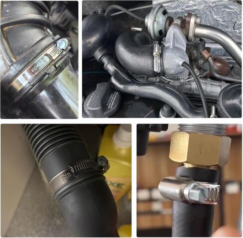 مجموعة من 4 مشابك خرطوم من الفولاذ المقاوم للصدأ من IndigoCase قابلة للتعديل من 2-3/4 بوصة إلى 3-1/2 بوصة (70-90 مم)، مشبك خرطوم عالي التحمل لخط حقن الوقود، والسباكة، والسيارات والتطبيقات الميكانيكية in Kuwait