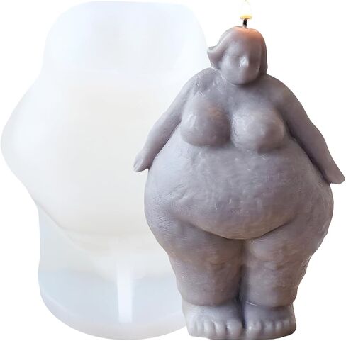 Body Candle Mold Fat Woman Candle Silicone Molds Body Resin Casting Mold for Candle Home Decorate Mold Candle Making Mold Aromatherapy Candles Gypsum Clay Craft in Saudi Arabia