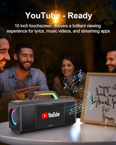 آلة كاريوكي للبالغين - مع عرض وشاشة كلمات الأغاني، نظام كاريوكي احترافي، 2 ميكروفونات لاسلكية، طاقة ذروة 200 وات، تطبيق كاريوكي مجاني، مكبر صوت كاريوكي محمول للحفلات المنزلية وأي مناسبة in Kuwait