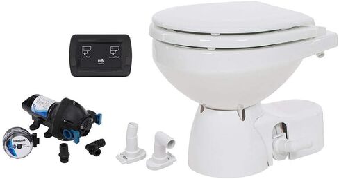 Jabsco 38045-3092RSP, Quiet Flush E2 Marine Toilet, Head, Fresh Water w/Solenoid, Compact, 12 Volt in Kuwait