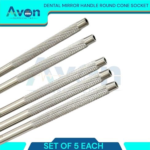 New Dental Cone Socket Mirror Handle -Dental Mirror Handles Only, Cone Socket-Dental Application-Set of 5 in Saudi Arabia