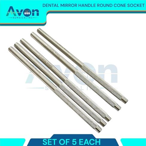 New Dental Cone Socket Mirror Handle -Dental Mirror Handles Only, Cone Socket-Dental Application-Set of 5 in Saudi Arabia