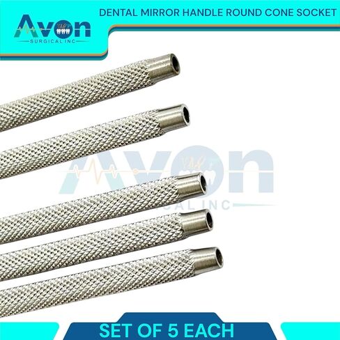 New Dental Cone Socket Mirror Handle -Dental Mirror Handles Only, Cone Socket-Dental Application-Set of 5 in Saudi Arabia
