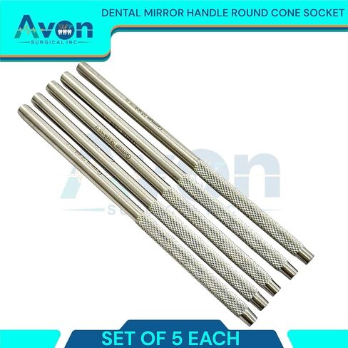 New Dental Cone Socket Mirror Handle -Dental Mirror Handles Only, Cone Socket-Dental Application-Set of 5 in Saudi Arabia