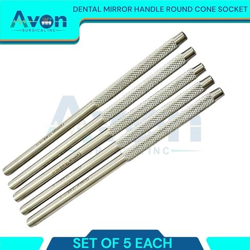 New Dental Cone Socket Mirror Handle -Dental Mirror Handles Only, Cone Socket-Dental Application-Set of 5 in Saudi Arabia