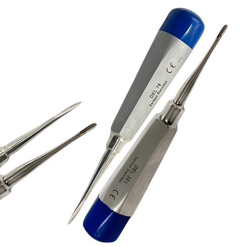 Pack of 2 Dental Tooth Extraction Apical Root Tip Pick Elevators, Straight Tipped, Lightweight Color-Coded Handle | German Stainless Steel Dental Instruments (#78 & #301) in Saudi Arabia