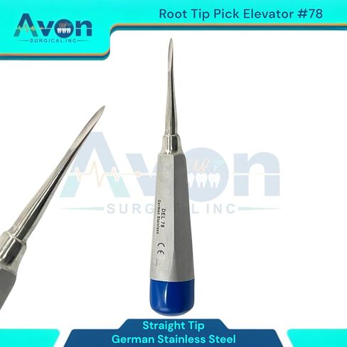 Pack of 2 Dental Tooth Extraction Apical Root Tip Pick Elevators, Straight Tipped, Lightweight Color-Coded Handle | German Stainless Steel Dental Instruments (#78 & #301) in Saudi Arabia