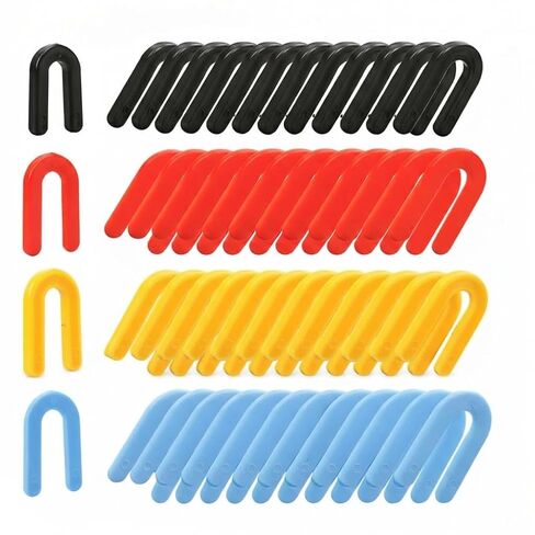 مجموعة حشوات حدوة حصان بلاستيكية 800 قطعة للتسوية، تشكيلة حشوات النوافذ على شكل حرف U، أزرق 1/16 بوصة، أحمر 1/8 بوصة، أصفر 3/16 بوصة، أسود 1/4 بوصة in Kuwait