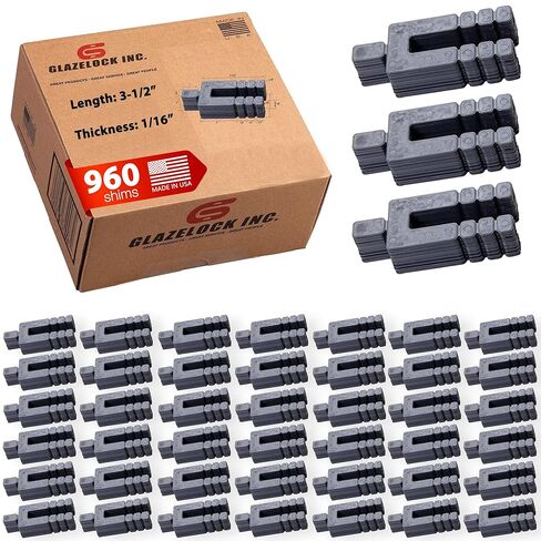 حشوات بلاستيكية قابلة للتقشير لتسوية 960 قطعة (طول 3-1/2 بوصة - سمك 1/16 بوصة) على شكل حرف U مقاس 5/8 بوصة بفتحة مسمار لتسوية النوافذ والأبواب والأرضيات والمراحيض - صنع في الولايات المتحدة الأمريكية in Kuwait