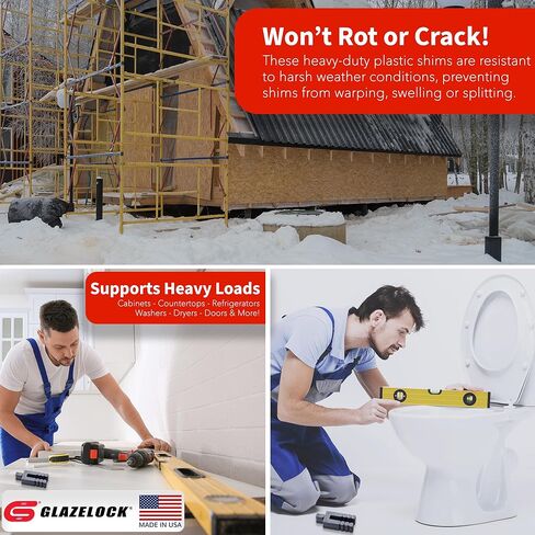 حشوات بلاستيكية قابلة للتقشير لتسوية 960 قطعة (طول 3-1/2 بوصة - سمك 1/16 بوصة) على شكل حرف U مقاس 5/8 بوصة بفتحة مسمار لتسوية النوافذ والأبواب والأرضيات والمراحيض - صنع في الولايات المتحدة الأمريكية in Kuwait