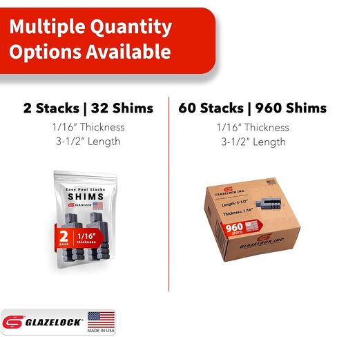 حشوات بلاستيكية قابلة للتقشير لتسوية 960 قطعة (طول 3-1/2 بوصة - سمك 1/16 بوصة) على شكل حرف U مقاس 5/8 بوصة بفتحة مسمار لتسوية النوافذ والأبواب والأرضيات والمراحيض - صنع في الولايات المتحدة الأمريكية in Kuwait