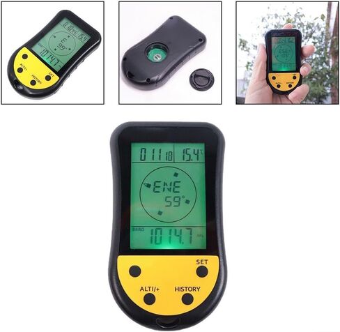 مقياس الارتفاع الرقمي الإلكتروني مع إضاءة خلفية LCD ومقياس الحرارة وساعة توقعات الطقس ووظائف التقويم للتنزه سيرًا على الأقدام والتسلق وصيد الأسماك والتخييم in Kuwait