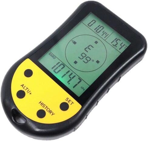 مقياس الارتفاع الرقمي الإلكتروني مع إضاءة خلفية LCD ومقياس الحرارة وساعة توقعات الطقس ووظائف التقويم للتنزه سيرًا على الأقدام والتسلق وصيد الأسماك والتخييم in Kuwait