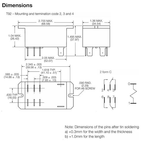 T92P11D22-12 Power Relay (Pack of 2) - DPDT, 12V DC Coil, 30A 120/277VAC General Purpose Relay in Saudi Arabia
