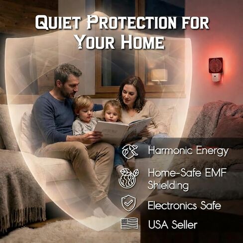 EMF Protection Plug in for Home – Electromagnetic Field Shielding Device for WiFi & Smart Meters | Integrated Red Light | Chaos Signal Blocker | Harmonic Energy | Sacred Geometry Design | USA Seller in Kuwait