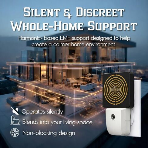 EMF Protection Plug in for Home – Electromagnetic Field Shielding Device for WiFi & Smart Meters | Integrated Red Light | Chaos Signal Blocker | Harmonic Energy | Sacred Geometry Design | USA Seller in Kuwait