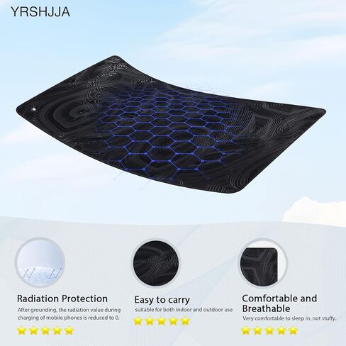 بساط التأريض للنوم والطاقة والتوازن والعلاج المتصل بالأرض. تخفيف الألم والتوتر، استمتع بتأثير التأريض في الداخل، حزام المعصم التأريض، طقم بساط التأريض الهندسي (23.6 × 13 بوصة) in Kuwait