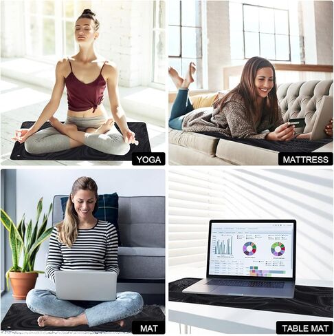 بساط التأريض للنوم والطاقة والتوازن والعلاج المتصل بالأرض. تخفيف الألم والتوتر، استمتع بتأثير التأريض في الداخل، حزام المعصم التأريض، طقم بساط التأريض الهندسي (23.6 × 13 بوصة) in Kuwait