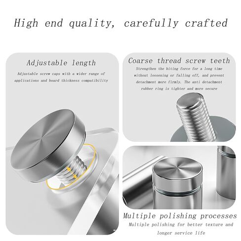 8PCS Stainless Steel Sign Standoff Screws 1x1inch Advertising Screws Sign Holder Glass Acrylic Nail in Saudi Arabia