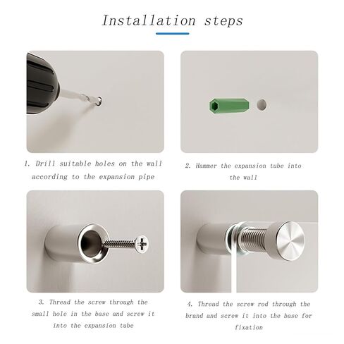 8PCS Stainless Steel Sign Standoff Screws 1x1inch Advertising Screws Sign Holder Glass Acrylic Nail in Saudi Arabia