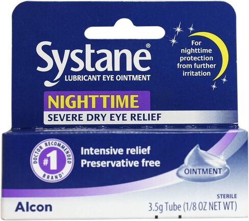 Systane Nighttime Lubricant Eye Ointment 3.50 g (3 Pack) Lubricates and Comforts Dry Eyes Preservative-Free Rich Ointment for Nighttime Relief in Kuwait