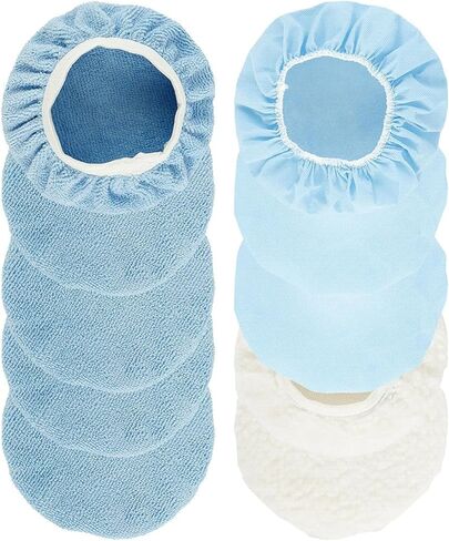 9 to 10 Inch Car Polisher Pad Bonnet, 10Pcs Car Polishing Bonnet Buffing Pads, 8Pcs Microfiber+ 2Pcs Woollen Car Polisher Pad Bonnet in Kuwait