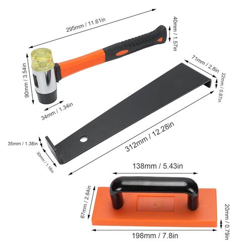Mumusuki 45Pcs Laminate Wood Flooring Installation Kit, Plank Installation Kit with Double Faced Soft Mallet Pull Bar Tapping Block for LVP LVT Hardwood Spc Flooring in Saudi Arabia