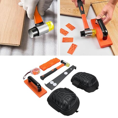 Mumusuki 45Pcs Laminate Wood Flooring Installation Kit, Plank Installation Kit with Double Faced Soft Mallet Pull Bar Tapping Block for LVP LVT Hardwood Spc Flooring in Saudi Arabia
