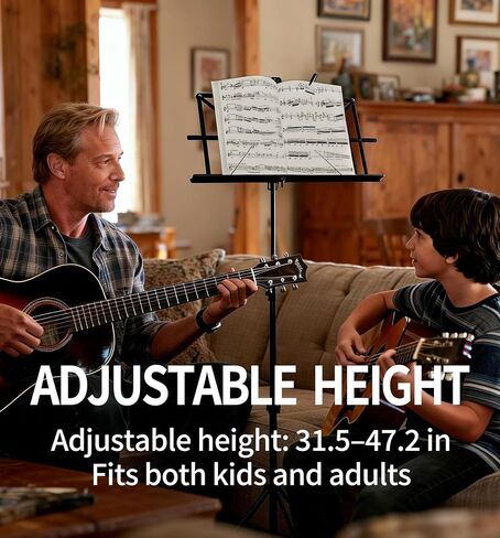 Ultralight Music Stand Only 1.06 lbs, Collapses to 18 Inches – Portable Foldable Aluminum Alloy Stand with Carry Bag, Compact Sheet Music Stand for Adults Kids, Adjustable Height in Saudi Arabia