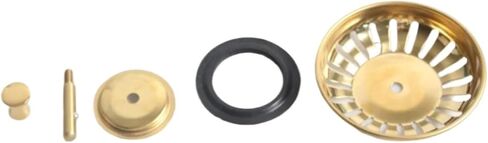 2 حزمة من مصفاة المغسلة الذهبية مجموعة قابس التصريف 304 من الفولاذ المقاوم للصدأ 3.27 بوصة سدادة سلة مقاومة للصدأ مع سدادة مطاطية لأحواض المطبخ in Kuwait