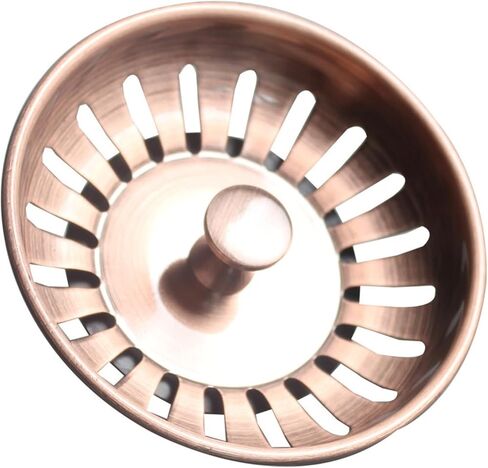 سدادة مصفاة حوض 83 مم من النحاس العتيق SUS304 من الفولاذ المقاوم للصدأ مع عمود نحاسي 8 مم للتخلص من حوض المطبخ in Kuwait