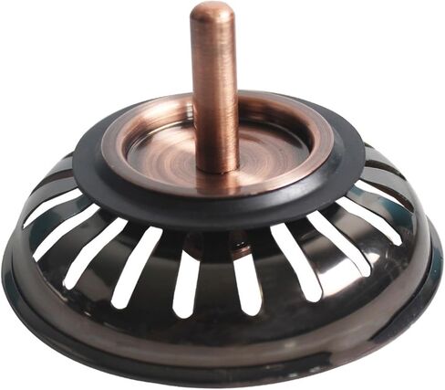 سدادة مصفاة حوض 83 مم من النحاس العتيق SUS304 من الفولاذ المقاوم للصدأ مع عمود نحاسي 8 مم للتخلص من حوض المطبخ in Kuwait