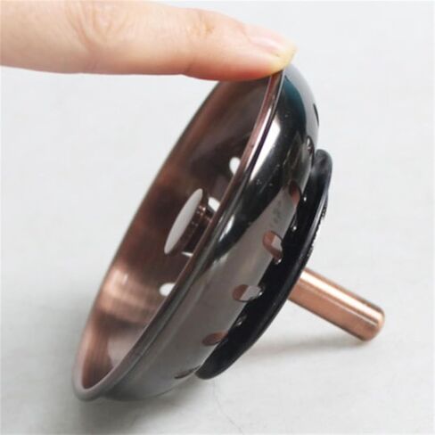 سدادة مصفاة حوض 83 مم من النحاس العتيق SUS304 من الفولاذ المقاوم للصدأ مع عمود نحاسي 8 مم للتخلص من حوض المطبخ in Kuwait