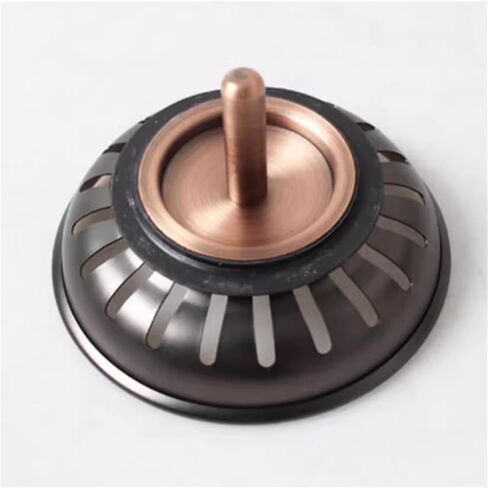 سدادة مصفاة حوض 83 مم من النحاس العتيق SUS304 من الفولاذ المقاوم للصدأ مع عمود نحاسي 8 مم للتخلص من حوض المطبخ in Kuwait