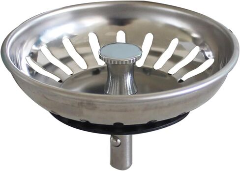 سدادة مصفاة حوض 83 مم SUS304 من الفولاذ المقاوم للصدأ مع عمود نحاسي 8 مم لحوض المطبخ والتخلص من القمامة باللون الفضي in Kuwait