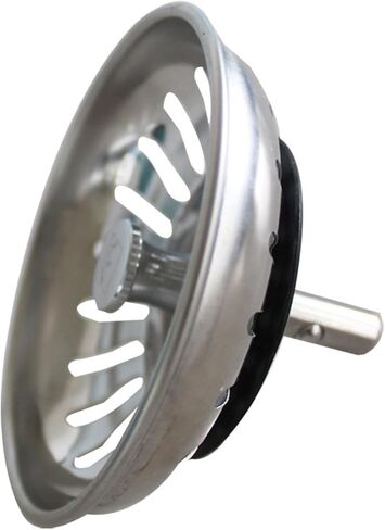 سدادة مصفاة حوض 83 مم SUS304 من الفولاذ المقاوم للصدأ مع عمود نحاسي 8 مم لحوض المطبخ والتخلص من القمامة باللون الفضي in Kuwait