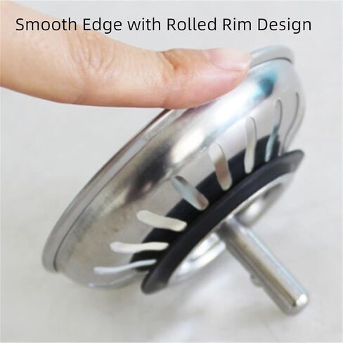 سدادة مصفاة حوض 83 مم SUS304 من الفولاذ المقاوم للصدأ مع عمود نحاسي 8 مم لحوض المطبخ والتخلص من القمامة باللون الفضي in Kuwait